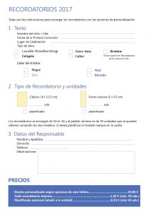 Personalizar Recordatorio Primera comunion pagina 1